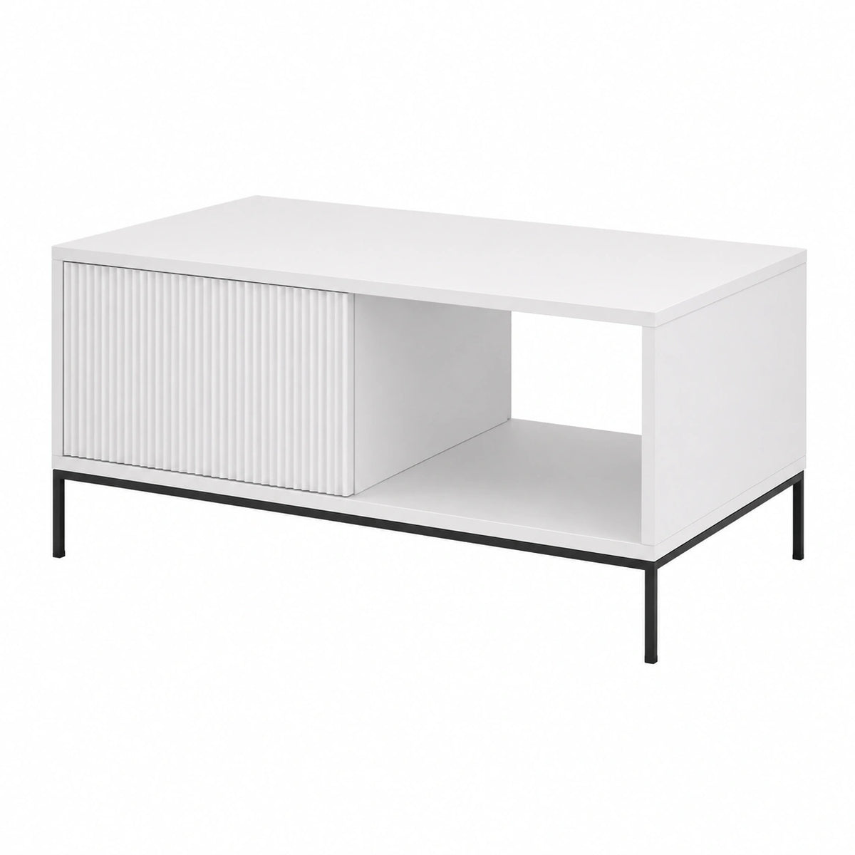 Table basse, 90 x 50 cm, coloris blanc, pour le salon