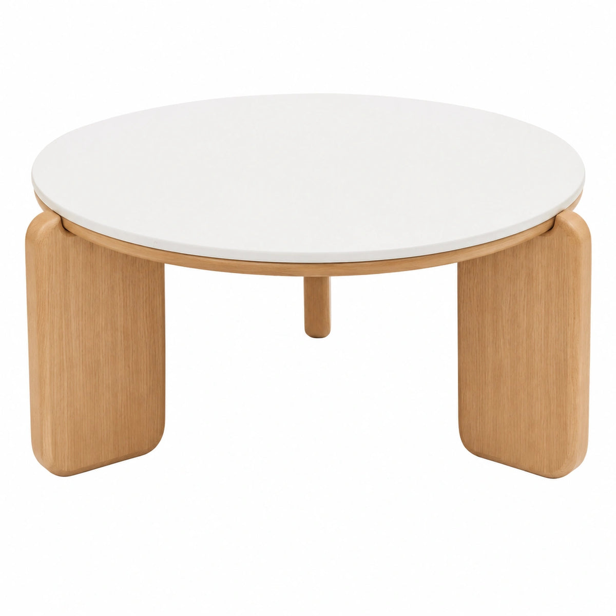 Table basse, en chêne, 80 x 80 x 35 cm, coloris blanc, pour le salon
