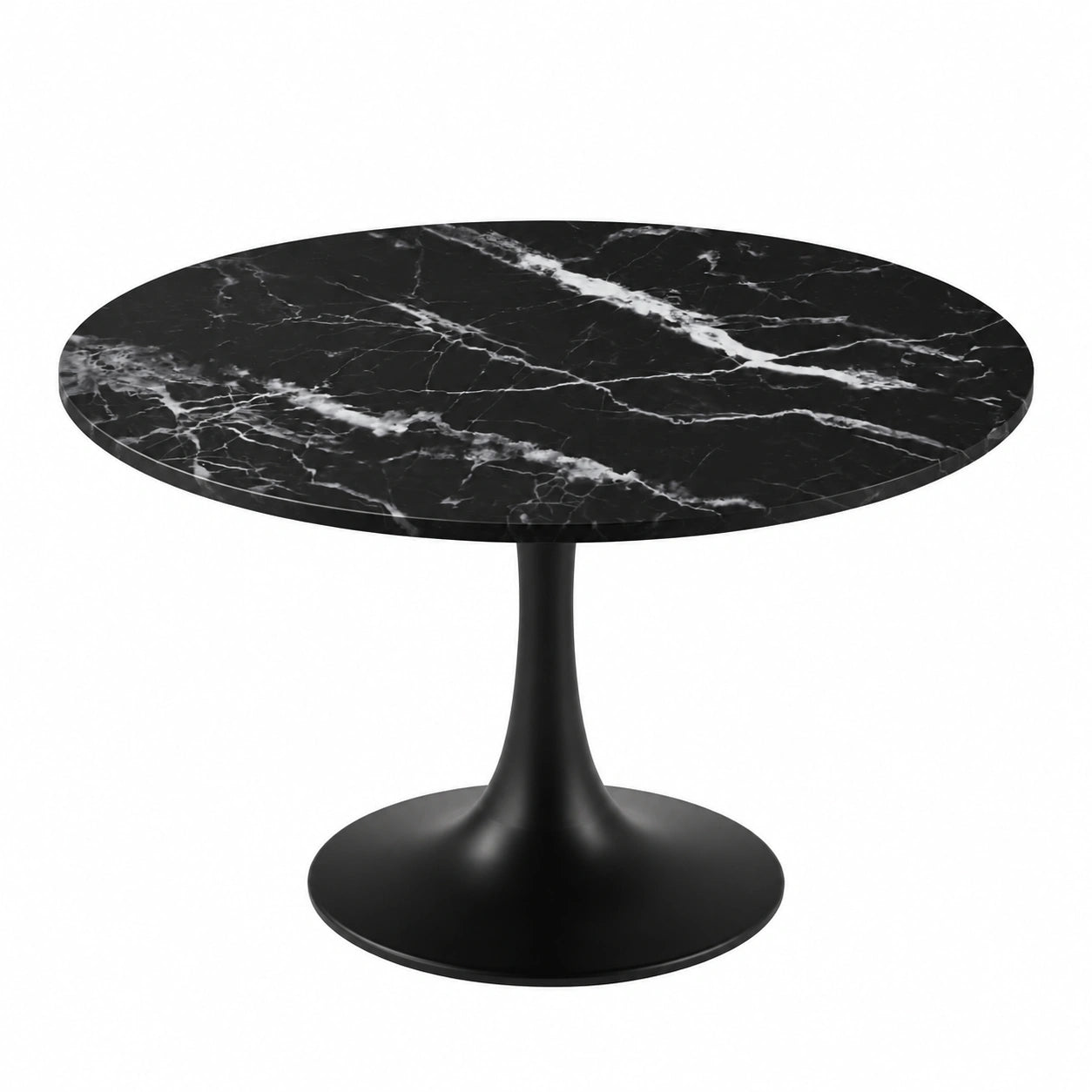 Table à manger, en verre trempé, coloris noir, pour la salle à manger