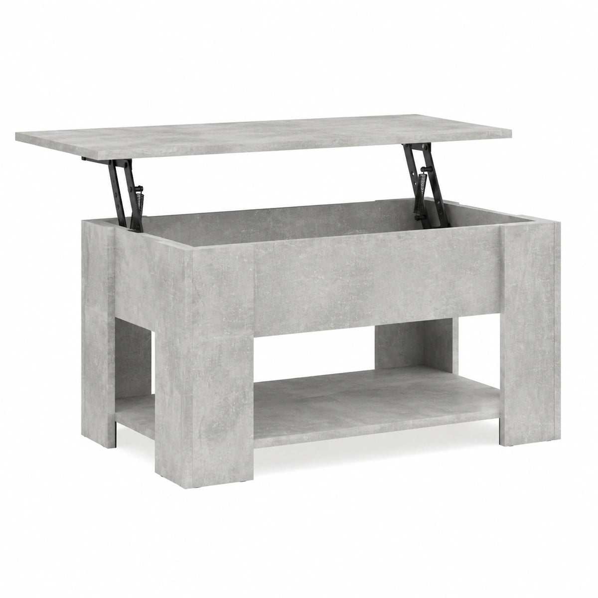 Table basse, extensible, réglable, avec rangement, 79 x 49 x 41 cm, coloris gris, pour le salon