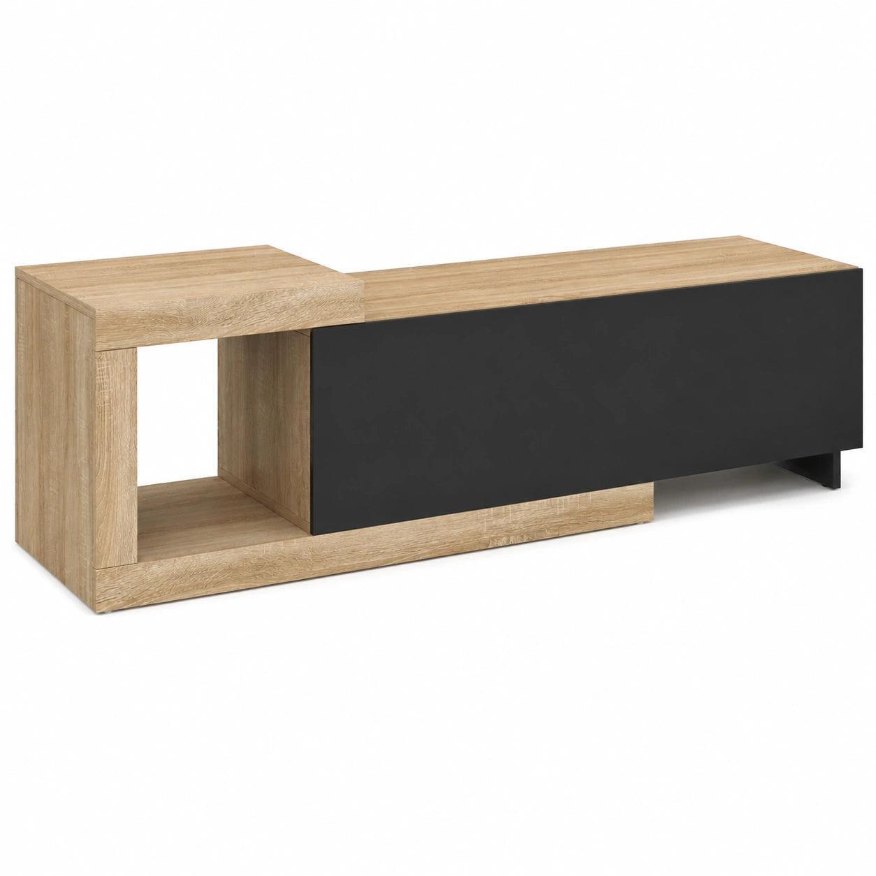 Table basse, extensible, avec portes, coloris noir, pour le salon
