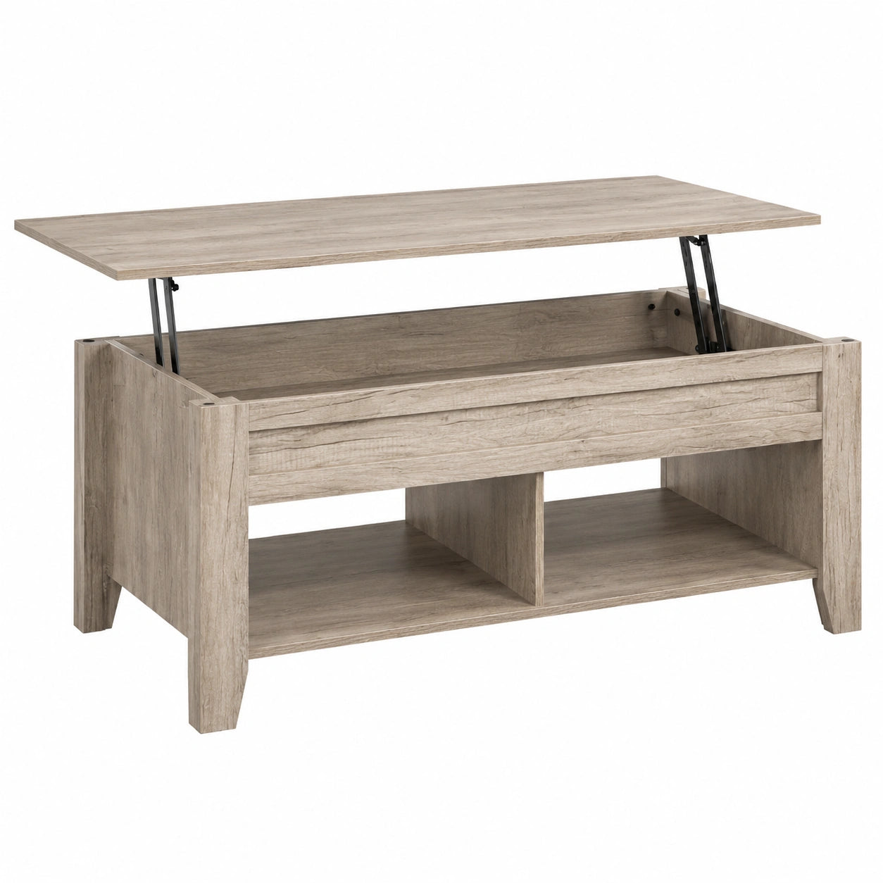 Table, en panneaux de bois, coloris gris, pour les espaces de vie