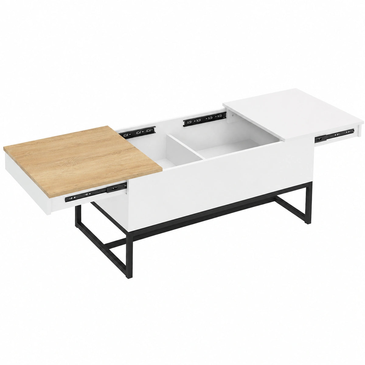 Table basse, extensible, coloris blanc, 100 x 50 x 45 cm, pour le salon