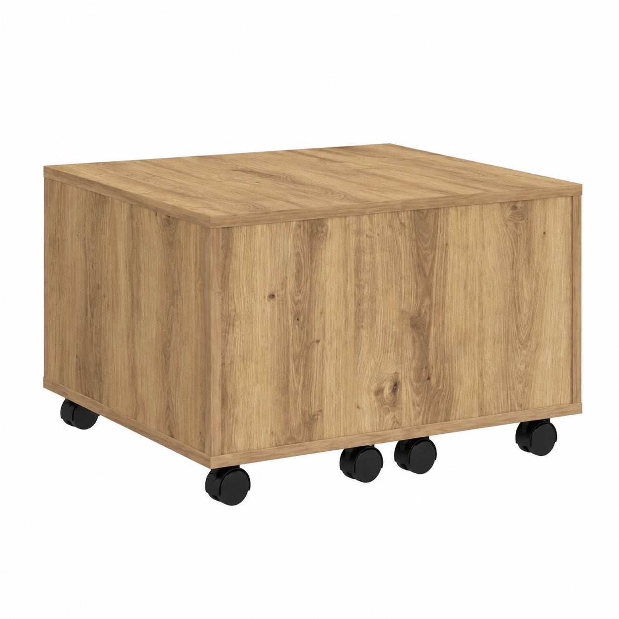 Table basse, en chêne, extensible, sur roulettes, 60 x 60 x 38 cm, pour le salon