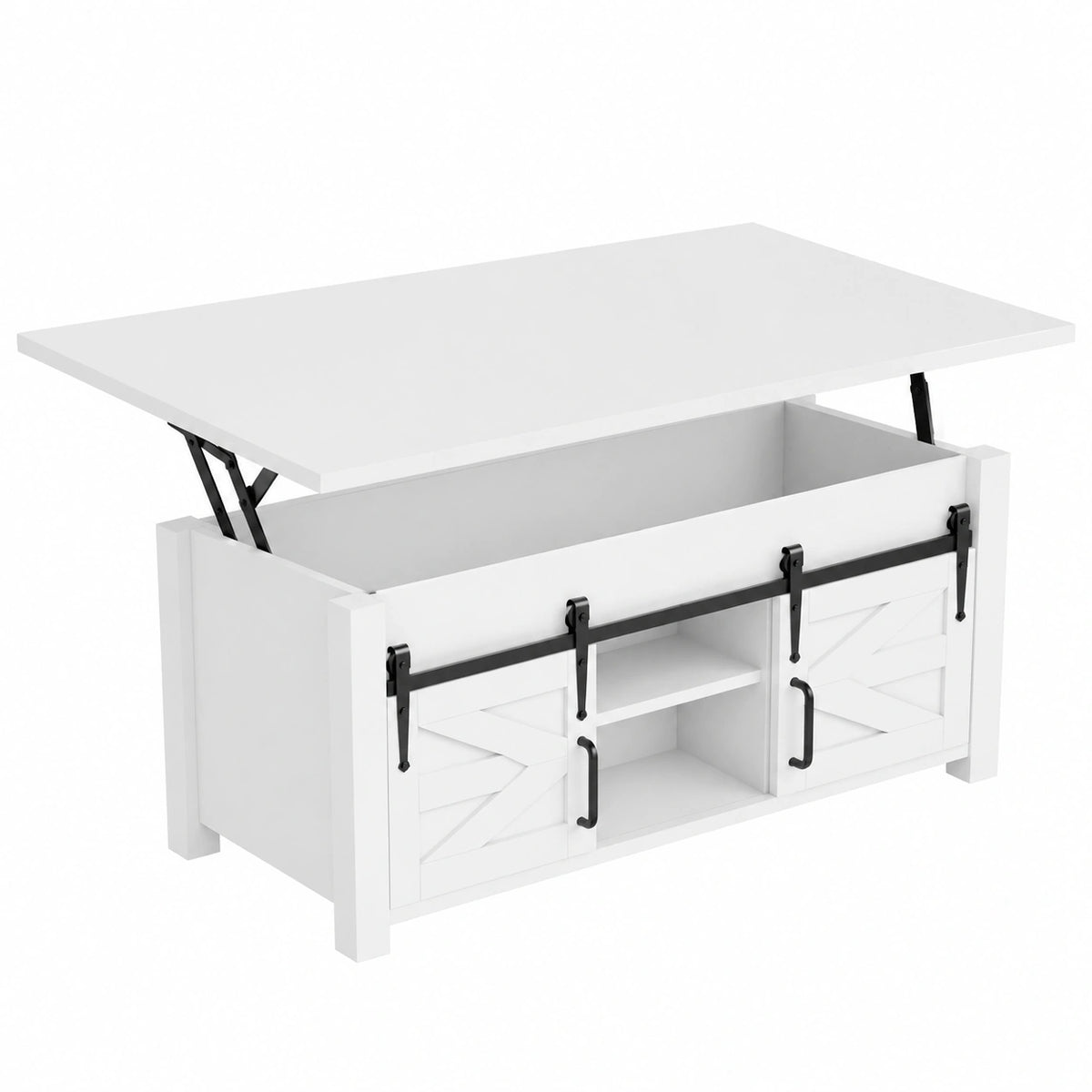Bureau, extensible, avec rangement, coloris blanc, pour l’espace de travail